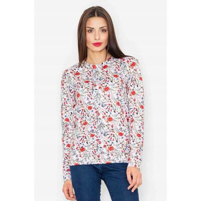 FIGL biała BLUZA damska dresowa ŚLISKA w kwiaty XL FIGL biała BLUZA damska dresowa ŚLISKA w kwiaty XL