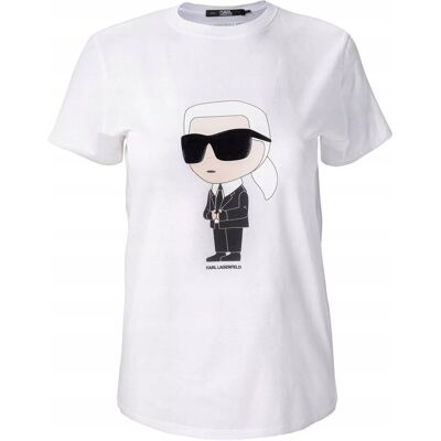 Biała Koszulka Damska T-Shirt Duże Logo Karl Lagerfeld Oversize Elegancka R.S Biała Koszulka Damska T-Shirt Duże Logo Karl Lagerfeld Oversize Elegancka R.S