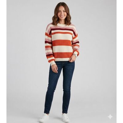Inny producent BLONDA SWETER DAMSKI W PASKI OVERSIZE W GAŁĘZIANYM ODCIENIU XL/XXL 6FA Inny producent BLONDA SWETER DAMSKI W PASKI OVERSIZE W GAŁĘZIANYM ODCIENIU XL/XXL 6FA