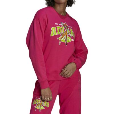 Bluza damska Adidas Disney Bambi ciemno różowa bawełniana-XXS Bluza damska Adidas Disney Bambi ciemno różowa bawełniana-XXS
