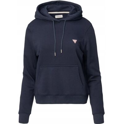 Bluza damska bawełniana z kapturem logo Guess W4YQ04 KC811 granatowa - XXL Bluza damska bawełniana z kapturem logo Guess W4YQ04 KC811 granatowa - XXL