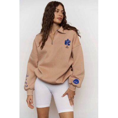 Inny producent BLUZA DAMSKA BEŻOWA Z HAFTEM I ZAMKIEM NA STÓJCE L 5GA* Inny producent BLUZA DAMSKA BEŻOWA Z HAFTEM I ZAMKIEM NA STÓJCE L 5GA*