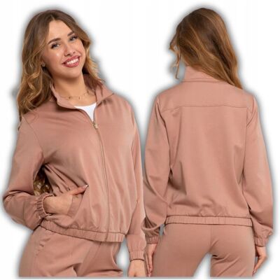 Bluza Damska Dresowa Bez Kaptura Rozpinana Lekka Stylowa Modna Moraj 3Xl Beige Bluza Damska Dresowa Bez Kaptura Rozpinana Lekka Stylowa Modna Moraj 3Xl Beige