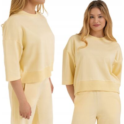 BLUZA DAMSKA DRESOWA GŁADKA LUŹNY KRÓJ BAWEŁNIANA BEZ KAPTURA MORAJ M YELLOW BLUZA DAMSKA DRESOWA GŁADKA LUŹNY KRÓJ BAWEŁNIANA BEZ KAPTURA MORAJ M YELLOW