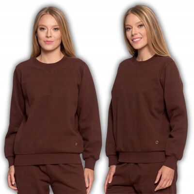 Bluza Damska Dresowa Ocieplana Bez Kaptura Wkładana Bawełniana Moraj Xxl Brown Bluza Damska Dresowa Ocieplana Bez Kaptura Wkładana Bawełniana Moraj Xxl Brown