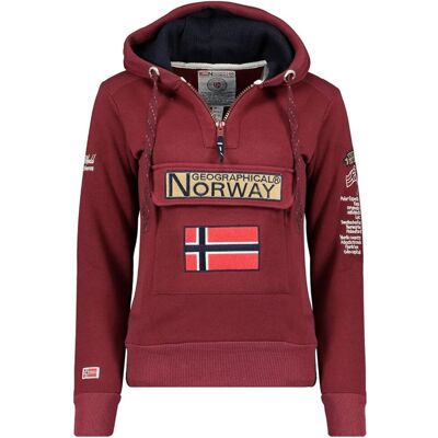 Gographical Norway Bluza damska Geographical Norway Gymclass kangurka bordowa z kapturem-XL Gographical Norway Bluza damska Geographical Norway Gymclass kangurka bordowa z kapturem-XL