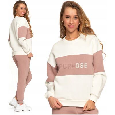 BLUZA DAMSKA Ocieplana Luźna z Napisem Modna Oversize Przez Głowę MORAJ M BLUZA DAMSKA Ocieplana Luźna z Napisem Modna Oversize Przez Głowę MORAJ M