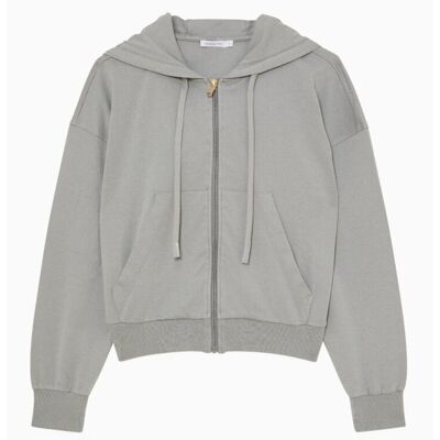 Bluza damska Patrizia Pepe 2M4442 J289 szary - Hoodie: 36 Bluza damska Patrizia Pepe 2M4442 J289 szary - Hoodie: 36