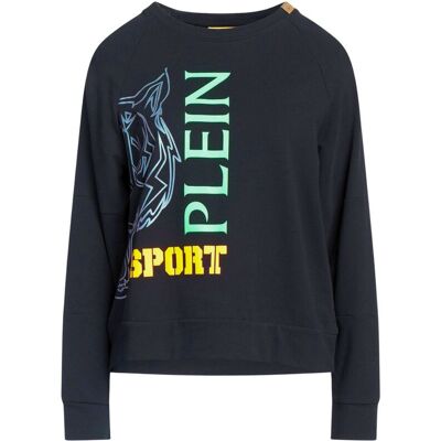 Bluza damska Plein Sport C-Neck bawełniana czarna -L Bluza damska Plein Sport C-Neck bawełniana czarna -L