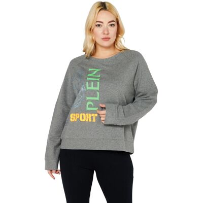 Bluza damska Plein Sport C-Neck bawełniana szara-XL Bluza damska Plein Sport C-Neck bawełniana szara-XL