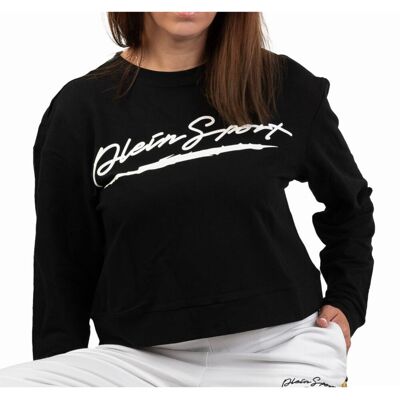 Bluza damska Plein Sport C-Neck MC krótka czarna z logotypem -L Bluza damska Plein Sport C-Neck MC krótka czarna z logotypem -L