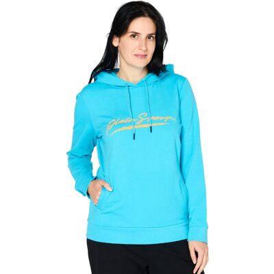 Bluza damska Plein Sport Hoodie z kapturem niebieska -S Bluza damska Plein Sport Hoodie z kapturem niebieska -S