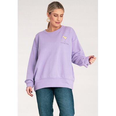 FIGL Bluza damska z haftem - Fioletowa bluza damska M1152 r. S/M FIGL Bluza damska z haftem - Fioletowa bluza damska M1152 r. S/M