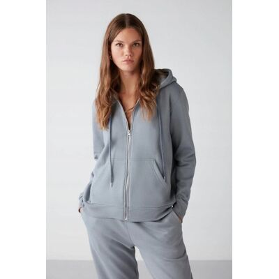 Inny producent BLUZA DAMSKA Z KAPTUREM I ZAMKIEM SZARA BAWEŁNA POLIESTER XS 5GA* Inny producent BLUZA DAMSKA Z KAPTUREM I ZAMKIEM SZARA BAWEŁNA POLIESTER XS 5GA*