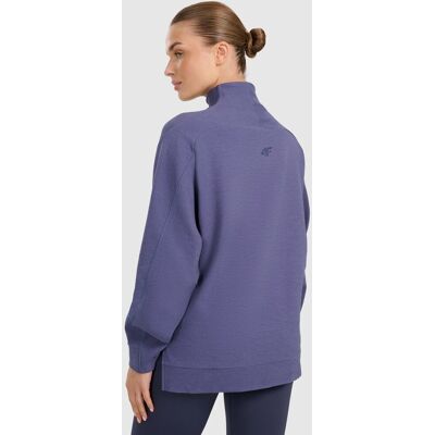 Bluza dresowa do jogi i pilatesu damska 4F 4FWAW25TFSWF589-30S Niebieski XL Bluza dresowa do jogi i pilatesu damska 4F 4FWAW25TFSWF589-30S Niebieski XL