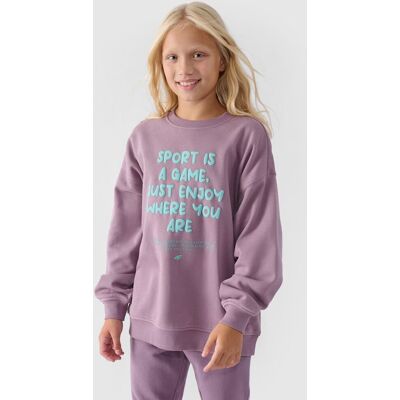 Bluza Dresowa Nierozpinana Bez Kaptura Dziewczęca 4F 4Fjwaw24Tswsf1214-51S Fioletowy Bluza Dresowa Nierozpinana Bez Kaptura Dziewczęca 4F 4Fjwaw24Tswsf1214-51S Fioletowy
