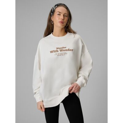 Bluza dresowa oversize bez kaptura damska 4F 4FRSS26TSWSF2993-11S Biały XL Bluza dresowa oversize bez kaptura damska 4F 4FRSS26TSWSF2993-11S Biały XL