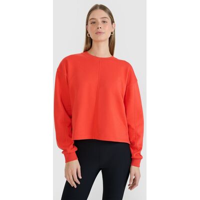 Bluza dresowa oversize nierozpinana bez kaptura damska 4F 4FWSS25TSWSF1543-62S Czerwony Roz. L Bluza dresowa oversize nierozpinana bez kaptura damska 4F 4FWSS25TSWSF1543-62S Czerwony Roz. L