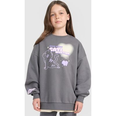 Bluza dresowa oversize nierozpinana bez kaptura dziewczęca 4F 4FJRAW25TSWSF2438-22S Czarny 158 Bluza dresowa oversize nierozpinana bez kaptura dziewczęca 4F 4FJRAW25TSWSF2438-22S Czarny 158