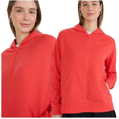 Bluza dresowa rozpinana z kapturem damska 4F 4FWMM00TSWSF1763-62S Czerwony Roz. XS Bluza dresowa rozpinana z kapturem damska 4F 4FWMM00TSWSF1763-62S Czerwony Roz. XS
