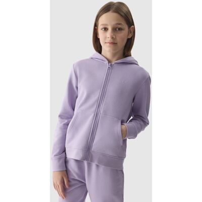 Bluza dresowa rozpinana z kapturem dziewczęca 4F 4FJWSS24TSWSF0919-52S Fioletowy Bluza dresowa rozpinana z kapturem dziewczęca 4F 4FJWSS24TSWSF0919-52S Fioletowy