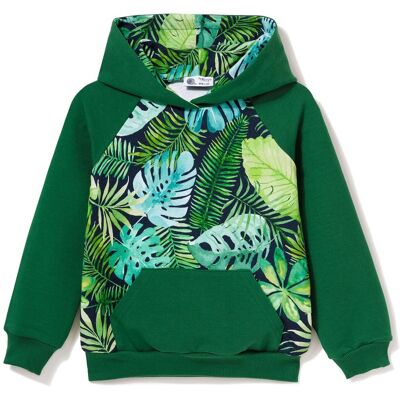 TuSzyte Bluza dresowa z kapturem Zielona monstera 104/110 TuSzyte Bluza dresowa z kapturem Zielona monstera 104/110