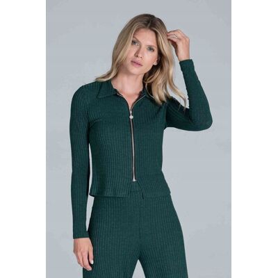 FIGL BLUZA dzianinowa Z KOŁNIERZYKIEM PRĄŻKOWANA zielona M FIGL BLUZA dzianinowa Z KOŁNIERZYKIEM PRĄŻKOWANA zielona M