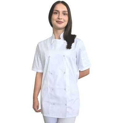 M&C Bluza kucharska biała damska na napy krótki rękaw roz. M M&C Bluza kucharska biała damska na napy krótki rękaw roz. M