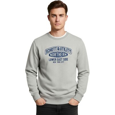 Scott Bluza męska Schott Northern szara z napisami-S Scott Bluza męska Schott Northern szara z napisami-S