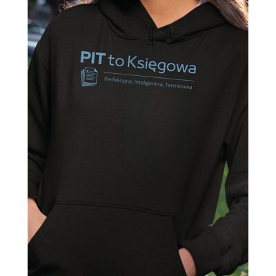 TeeLove Bluza z kapturem dla Księgowej Najlepsza Księgowa PIT Czarna M TeeLove Bluza z kapturem dla Księgowej Najlepsza Księgowa PIT Czarna M