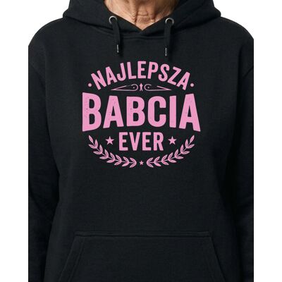TeeLove Bluza z kapturem Prezent dla Babci Najlepszy Babcia Ever Czarna XL TeeLove Bluza z kapturem Prezent dla Babci Najlepszy Babcia Ever Czarna XL