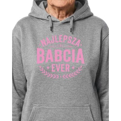 TeeLove Bluza z kapturem Prezent dla Babci Najlepszy Babcia Ever Szara XXL TeeLove Bluza z kapturem Prezent dla Babci Najlepszy Babcia Ever Szara XXL