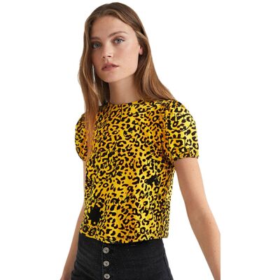 Bluzka damska Desigual Top żółta panterka-S Bluzka damska Desigual Top żółta panterka-S