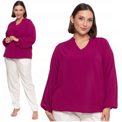 Bluzka Damska Elegancka Koszula Dekolt w Serek Długi Rękaw Zwiewna MORAJ L Bluzka Damska Elegancka Koszula Dekolt w Serek Długi Rękaw Zwiewna MORAJ L