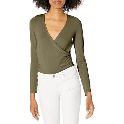 Bluzka damska Guess Crossocer Ruched Mane Top zielona -M Bluzka damska Guess Crossocer Ruched Mane Top zielona -M