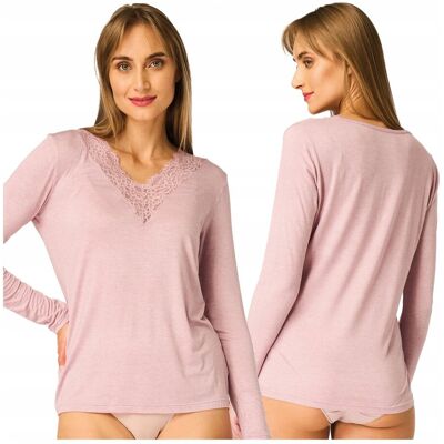 Inny producent Bluzka damska koszulka merino z długim rękawem L z koronką modal Key Inny producent Bluzka damska koszulka merino z długim rękawem L z koronką modal Key