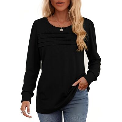 Inny producent Bluzka Damska Koszulka na Długi Rękaw Elegancka Oversize Czarna L Inny producent Bluzka Damska Koszulka na Długi Rękaw Elegancka Oversize Czarna L