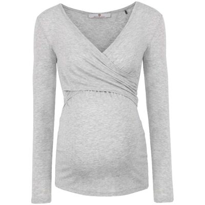 Bluzka damska z długim rękawem, ciążowa, szara, Bellybutton Bluzka damska z długim rękawem, ciążowa, szara, Bellybutton