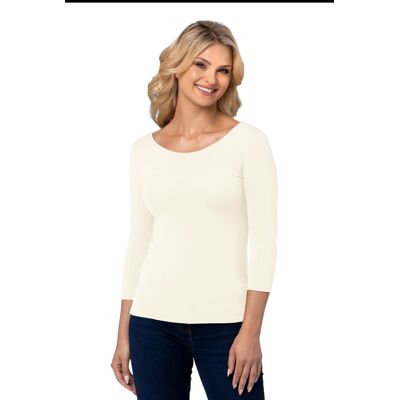 BABELL Bluzka damska z rękawem 3/4 MANATI ecru XL BABELL Bluzka damska z rękawem 3/4 MANATI ecru XL