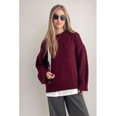 Inny producent BORDOWY SWETER DAMSKI Z DŁUGIM RĘKAWEM I OKRĄGŁYM DEKOLTEM M 5GA* Inny producent BORDOWY SWETER DAMSKI Z DŁUGIM RĘKAWEM I OKRĄGŁYM DEKOLTEM M 5GA*