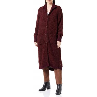 Bugatti Bordowy Sweter Z Wełną I Kaszmirem Długi Z Kieszeniami Xxl J2A Bugatti Bordowy Sweter Z Wełną I Kaszmirem Długi Z Kieszeniami Xxl J2A