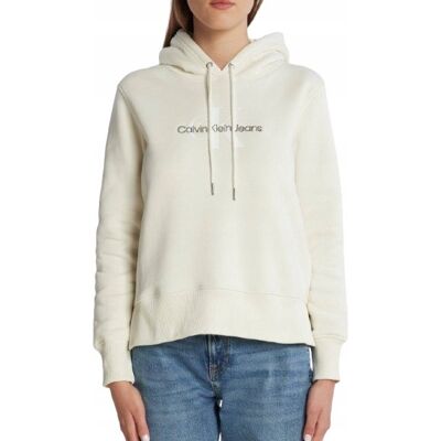 Calvin KLEIN JEANS KREMOWA BLUZA Z KAPTUREM Z LOGO L XQA Calvin KLEIN JEANS KREMOWA BLUZA Z KAPTUREM Z LOGO L XQA
