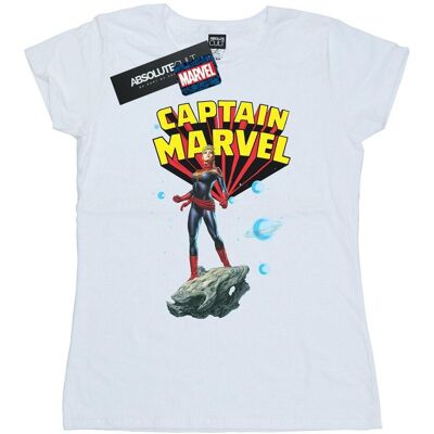 Captain Marvel Damska Bawełniana Koszulka Pose (L / Ciepły Biały) Captain Marvel Damska Bawełniana Koszulka Pose (L / Ciepły Biały)