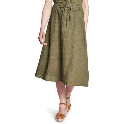 Inny producent CARTOON KHAKI LINEN SPÓDNICA ROZKLOSZOWANA Z WIĄZANIEM W PASIE L 7BA Inny producent CARTOON KHAKI LINEN SPÓDNICA ROZKLOSZOWANA Z WIĄZANIEM W PASIE L 7BA