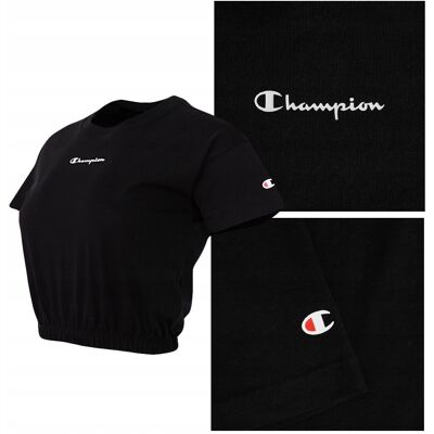 Champion Koszulka Damska Crop Top 115211 Czarna Rozmiar XS Champion Koszulka Damska Crop Top 115211 Czarna Rozmiar XS