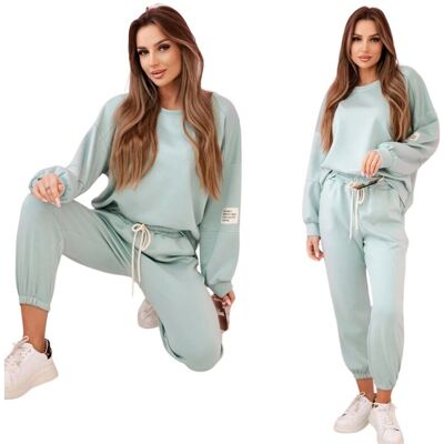 Kesi Ciemny miętowy komplet dwuczęściowy damski bluza + spodnie MASEŁKO Kesi Ciemny miętowy komplet dwuczęściowy damski bluza + spodnie MASEŁKO