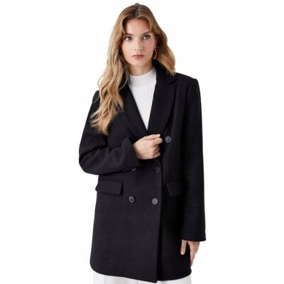 Inny producent Coast Dwurzędowy Czarny Klasyczny Płaszcz z Wełną 38 Hkc Inny producent Coast Dwurzędowy Czarny Klasyczny Płaszcz z Wełną 38 Hkc