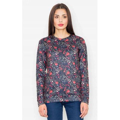 FIGL czarna BLUZA damska dresowa ŚLISKA w kwiaty XL FIGL czarna BLUZA damska dresowa ŚLISKA w kwiaty XL