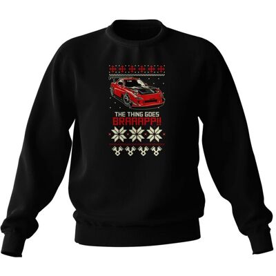 Inny producent Czarna bluza Mazda RX7 Ugly Christmas Sweater -3XL Inny producent Czarna bluza Mazda RX7 Ugly Christmas Sweater -3XL