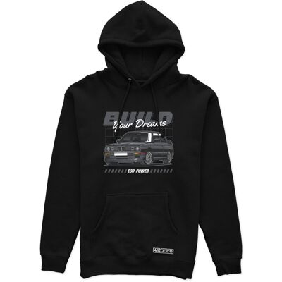 Inny producent Czarna bluza z kapturem BMW E30 Build your dreams-XS Inny producent Czarna bluza z kapturem BMW E30 Build your dreams-XS